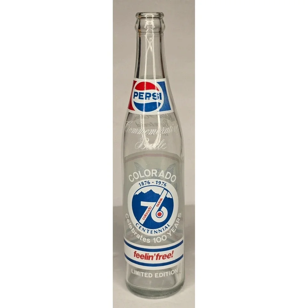 VINTAGE PEPSI-COLA COLORADO CENTENNIAL COMMEMORATIVE SODA BOTTLE 1975 16 oz - Picture 2 of 3